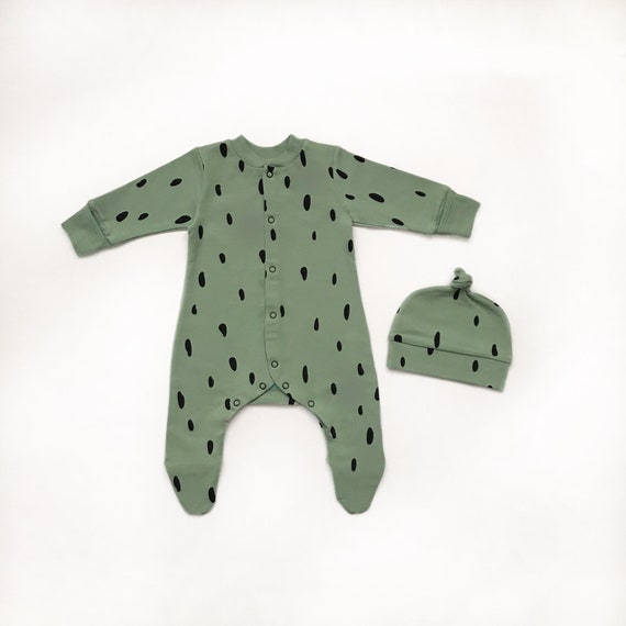 olive baby romper