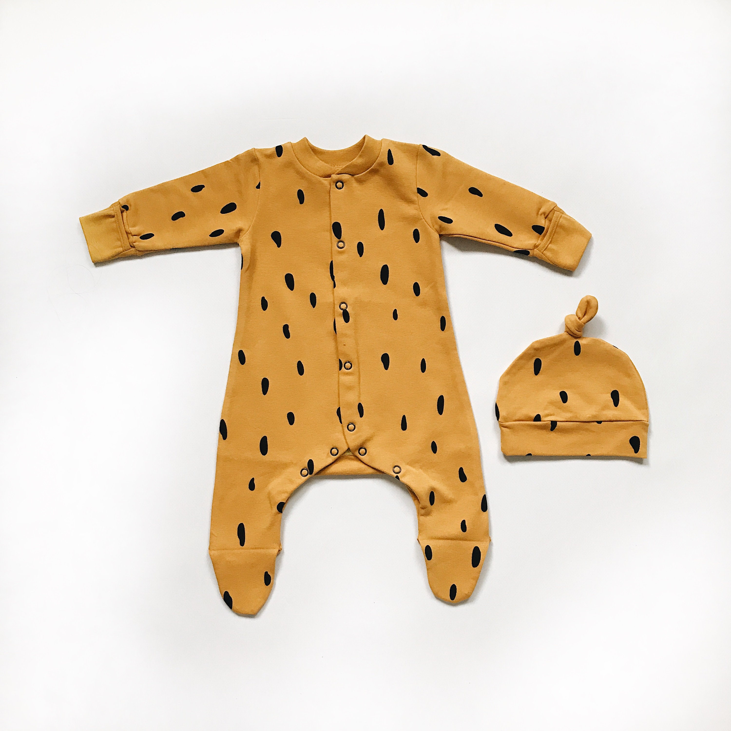 Mustard Baby Sleepsuit Newborn Overalls Unisex Baby Clothes