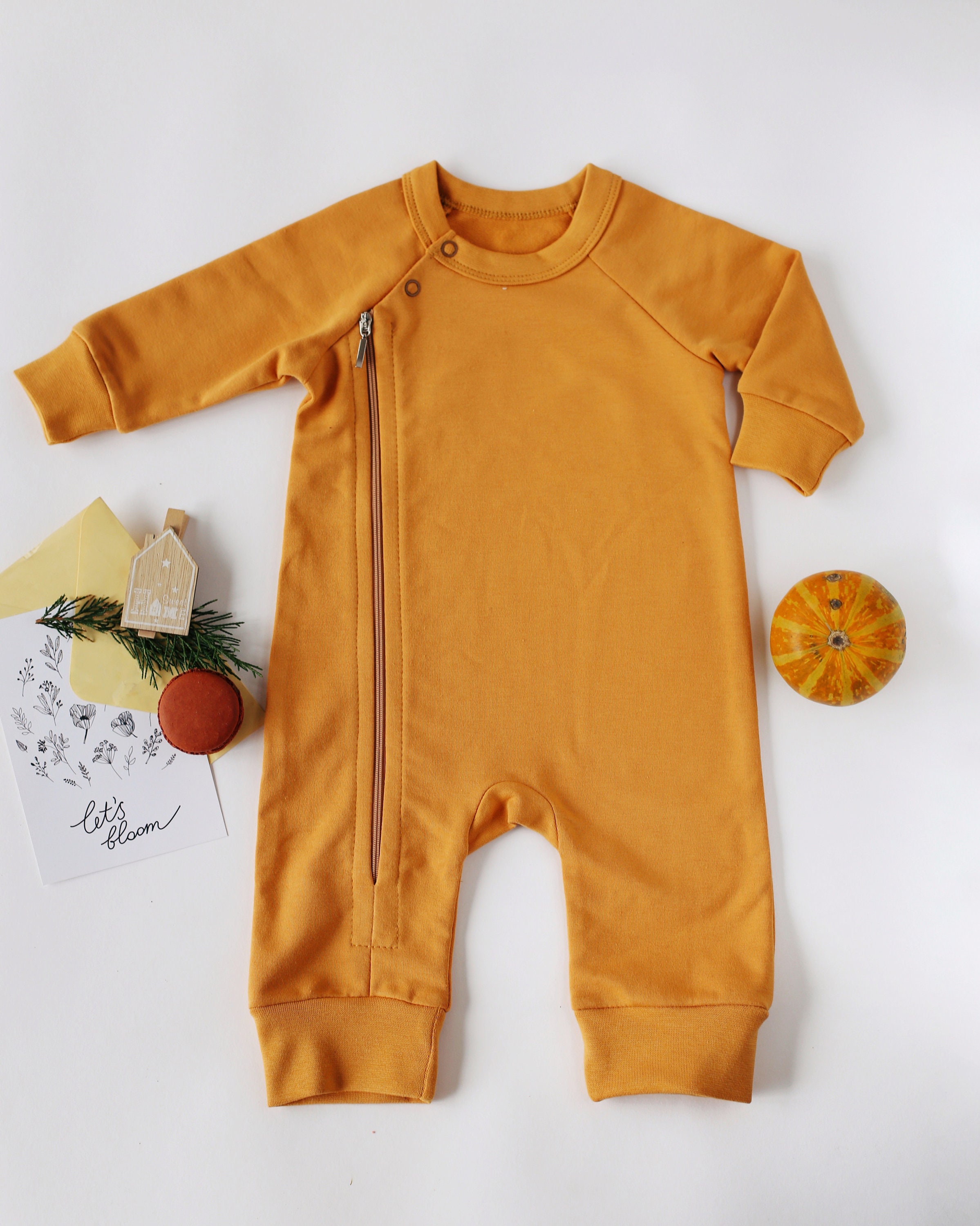 Mustard Romper Cotton Romper Baby Romper Brown Romper Etsy