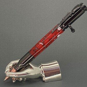 Stylo à bille fait main de style Parker « à verrou » fabriqué en acrylique rouge