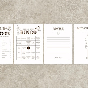 Western Theme Bachelorette Games Bundle Templates, Cowgirl Bachelorette, Rodeo Bachelorette, Hen Do, Editable Digital Download, Printable
