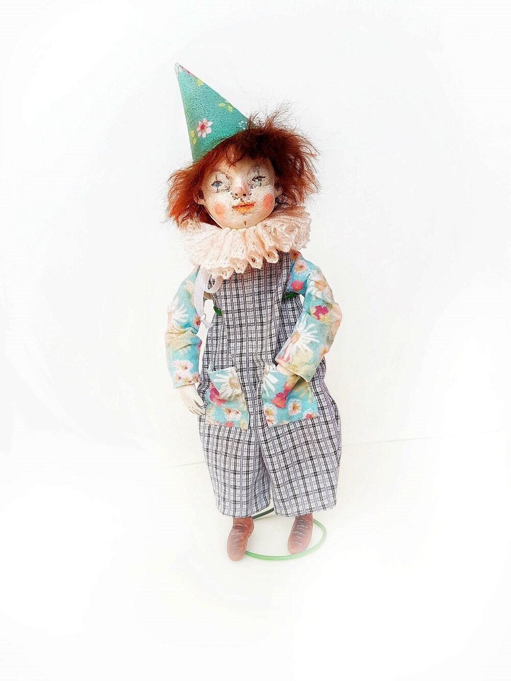 Art Doll Clown Paper Clay Movable Doll Interior Toy OOAK - Etsy