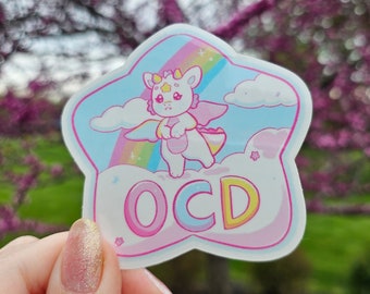 OCD dragon sticker kawaii disability representation sticker