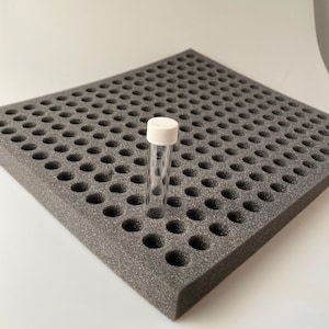 Rastrelliera per stoccaggio in schiuma, ideale per conservare provette, fiale o qualsiasi altro oggetto con diametro di 16 mm