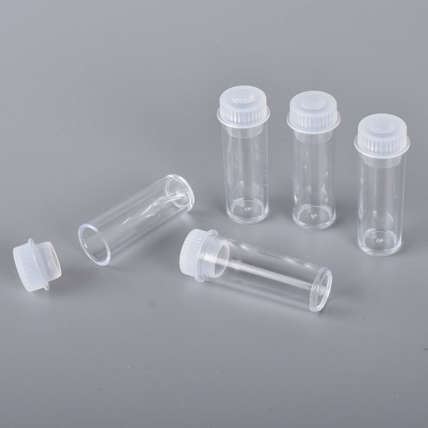 Récipients en tube à essai en plastique super transparent d’une capacité de 1 ml avec poussée de couleur naturelle dans des bouchons x 100