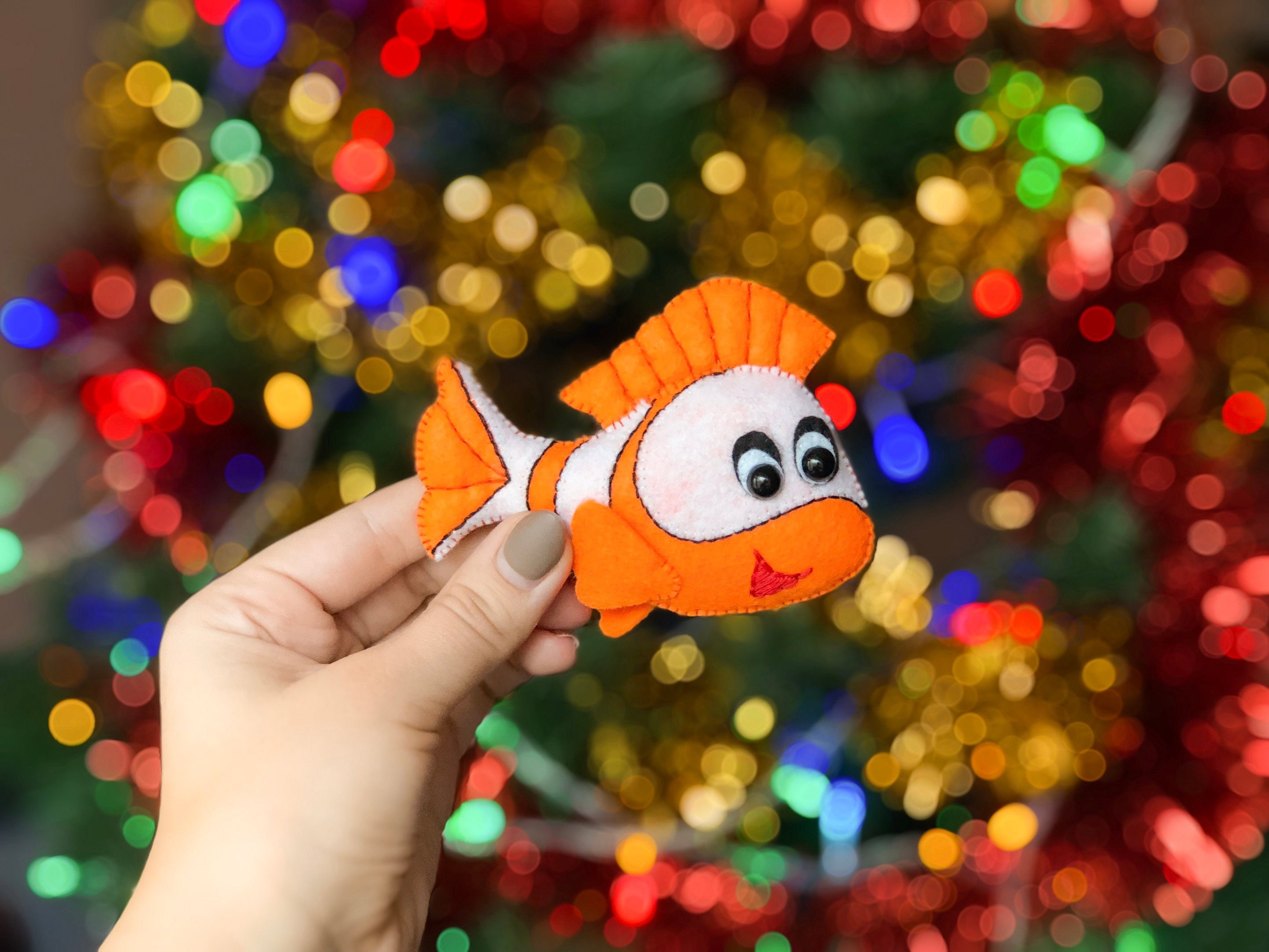 Felt Nemo Fish Toy Clownfish Decoration Baby Nursery Decor Etsy