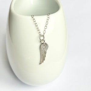 Sterling Silver Angel Wing Necklace: Dainty Keepsake Jewelry