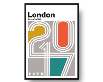 London Typografie Retro Siebdruck, 50 x 70 cm