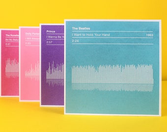 Valentines Card, Song Sound Wave Card of famous love songs