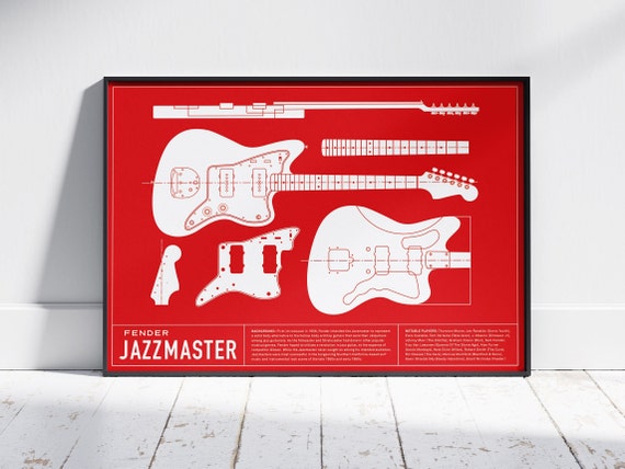 Fender Jazzmaster Guitar Print - Etsy