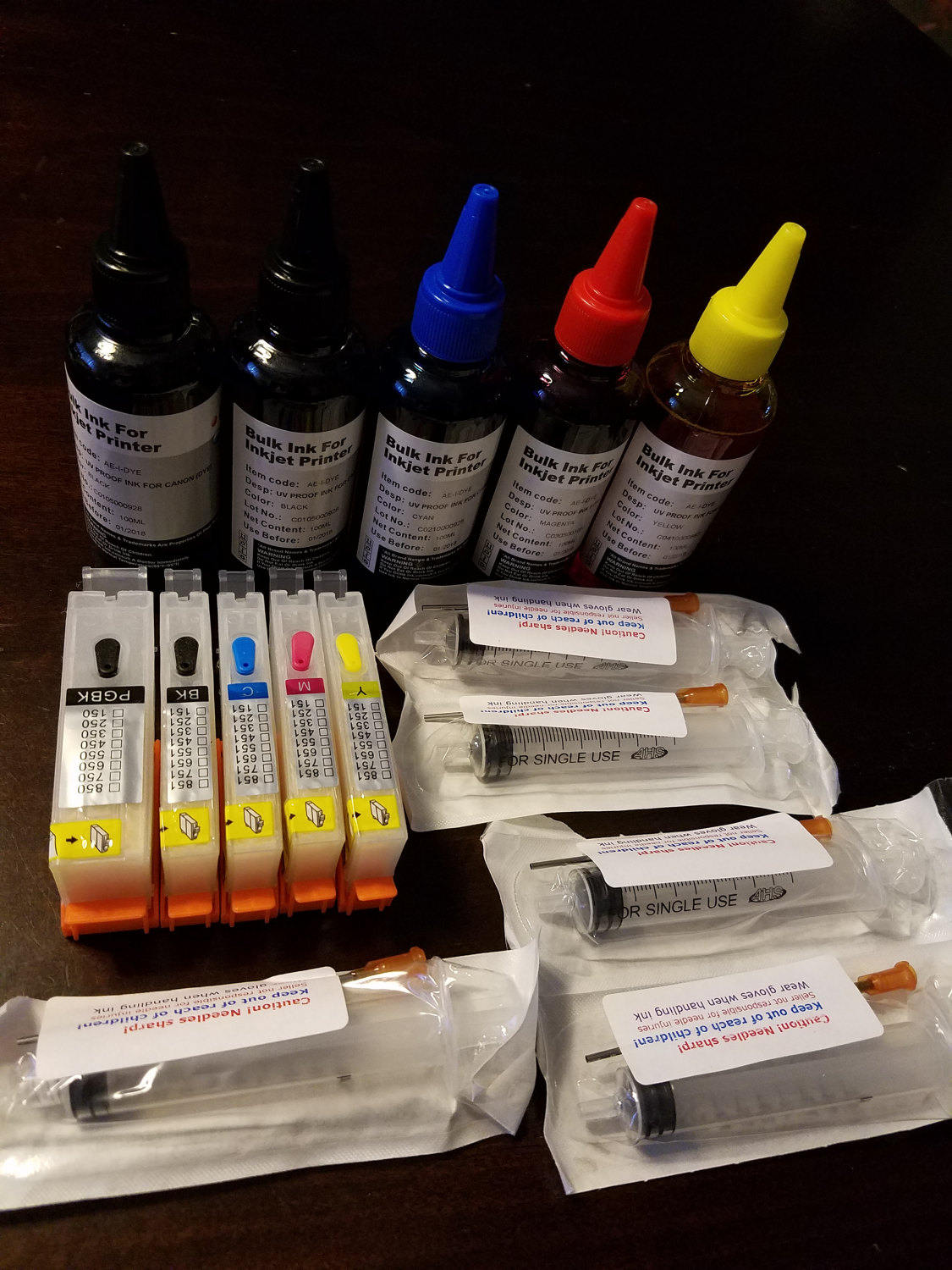 Bulk Refill INK Bottles For Canon PGI-250 CLI-251 PIXMA MG5520 MG5522
