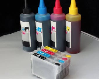 Refillable cartridges T252 #252 with 400ml Dye ink compatible with Epson workforce wf-3620 wf-3640 wf-7610 wf-7620 wf-7110