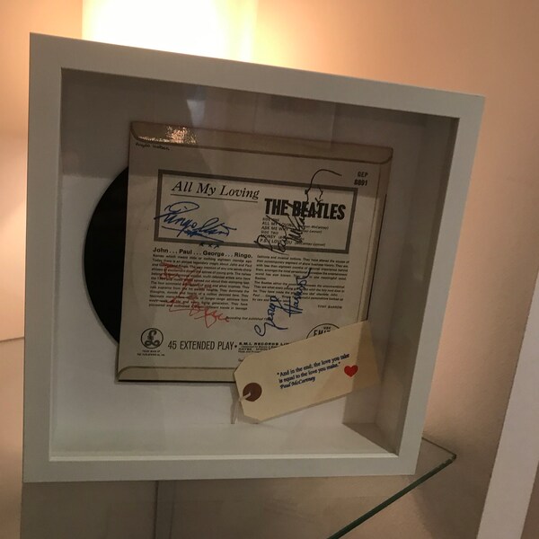 The Beatles ' All My Loving' EP 1963 45RPM framed with autographs of all four