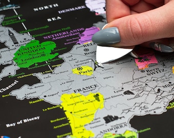 Scratch Off Europe Map Poster - Europe Travel Map with Push Pins - Europe Push Pin Map Europe Map Wall Art Map Of Europe Push Pin Pushpins
