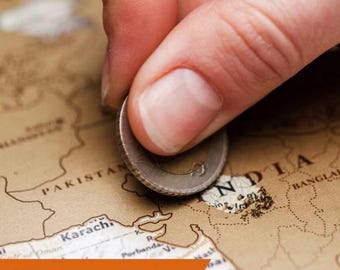 World Map Scratch off Travel Map Poster with Push Pins - Wall Art Gift for Him & Her Valentines Day Gift - 35” x 25”