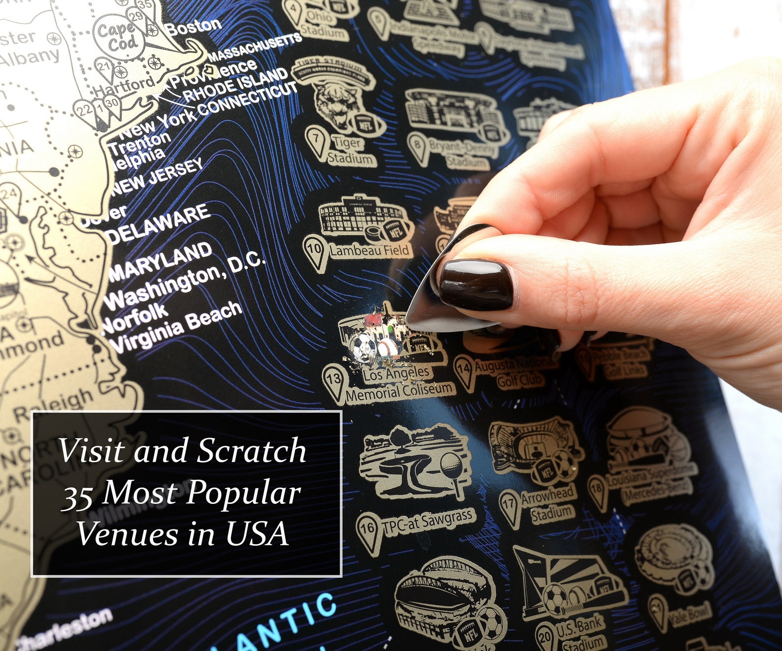 Scratch off Map USA US Map Scratch off Laminated Poster Etsy