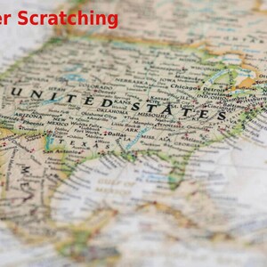 The Best Birthday Gift for Him – Detailed Scratch Off Map With Push Pins – St Patricks Day Gift for Him & Her