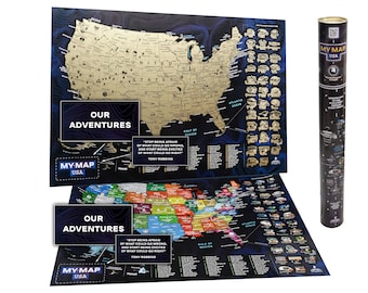 Detailed USA Push Pin Travel Map - Colorful United States Scratch off Map - St Patricks Day Gift