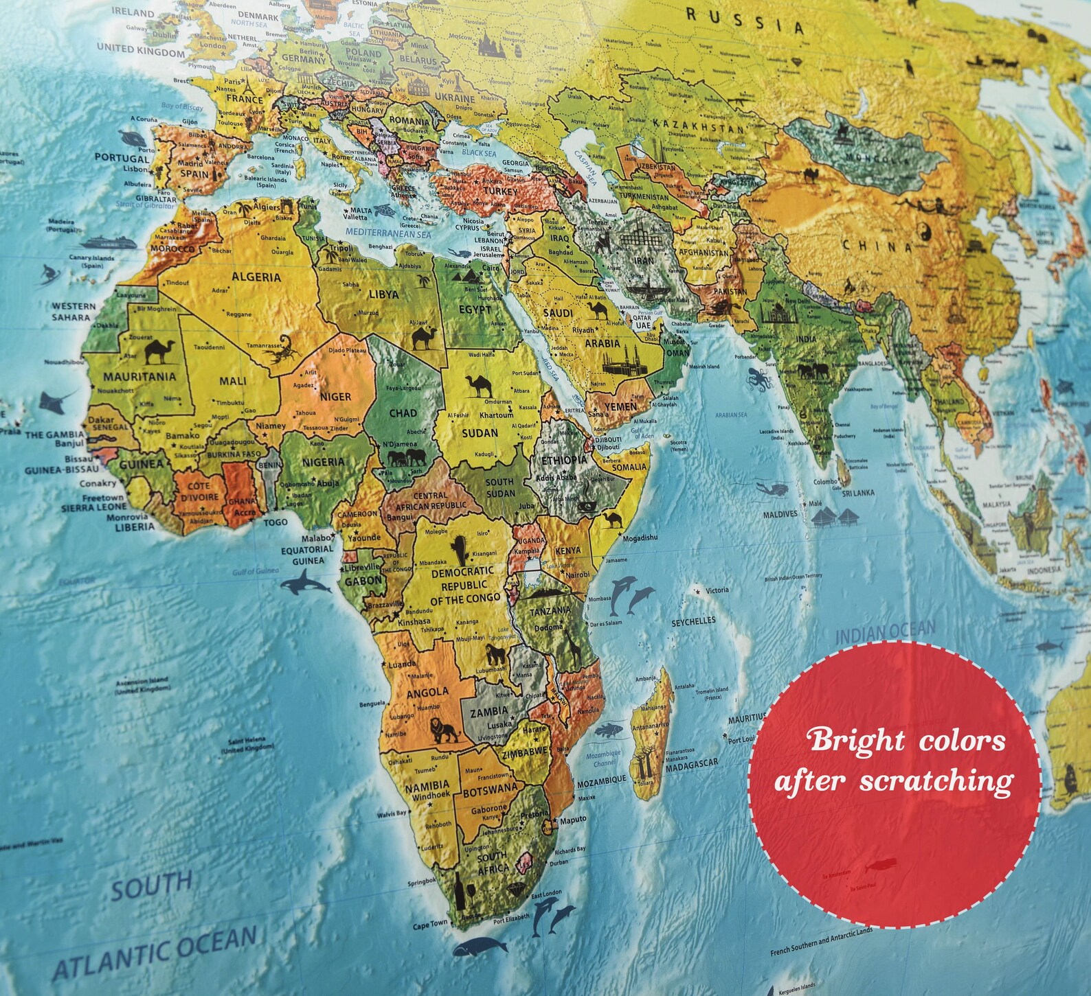 Scratch off Travel Map World Map Poster With Push Pins Etsy