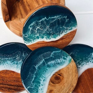 Coastal Coasters - Resin Wave Art