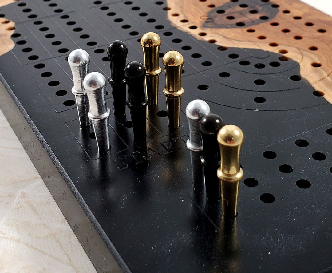 Metal Cribbage Pegs Made From Brass and Stainless Steel gold, Silver