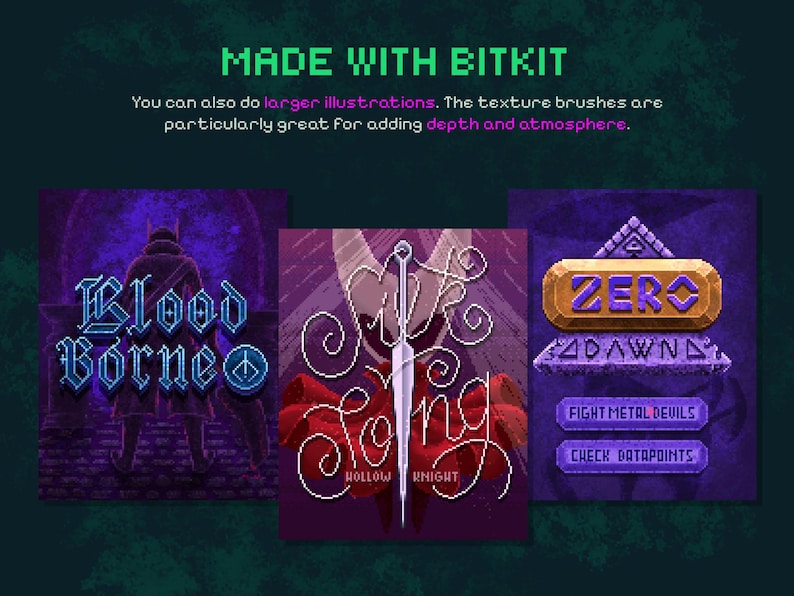 Kit de inicio para Pixel Art de Procreate / Pinceles, paletas de colores, cuadrículas de perspectiva y guía para principiantes / BitKit imagen 8