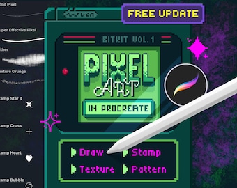 Procreate Pixel Art Starter Kit | Brushes, Color Palettes, Perspective Grids & Beginner-Friendly Guide | BitKit