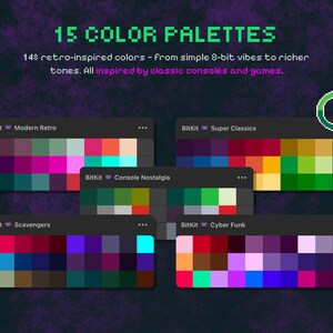 Kit de inicio para Pixel Art de Procreate / Pinceles, paletas de colores, cuadrículas de perspectiva y guía para principiantes / BitKit imagen 4