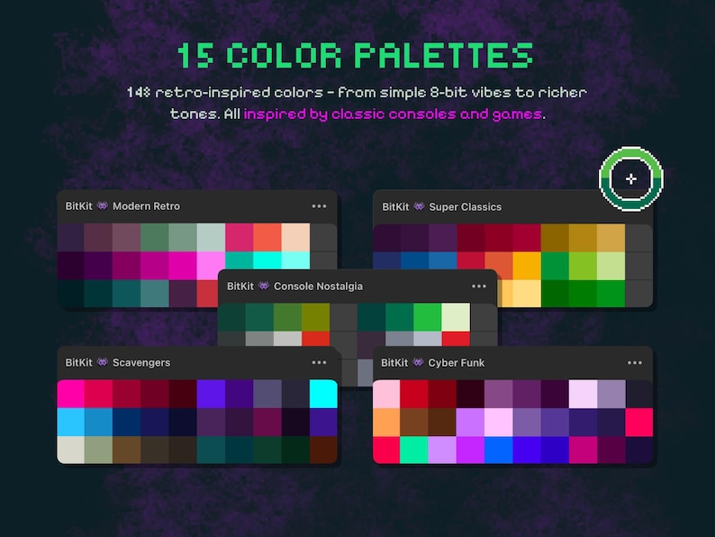 Kit de inicio para Pixel Art de Procreate / Pinceles, paletas de colores, cuadrículas de perspectiva y guía para principiantes / BitKit imagen 4