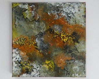 Set of three Lichen acrylic paintings on Canvas