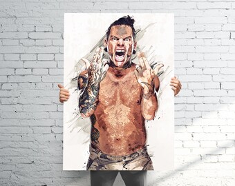 jeff hardy wwe sports art print poster watercolor abstract paint splash kids decor gifts for men man cave