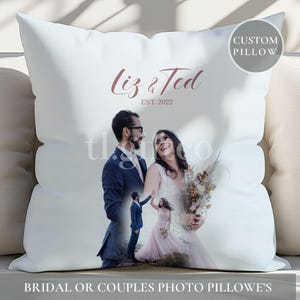 Custom Wedding Photo Collage Pillow with Names & Date, Personalized Anniversary Gift, Unique Wedding Keepsake Throw Pillow for Couples