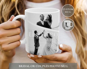 Personalized Wedding Photo Collage Mug, Newlyweds Gift