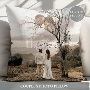 Personalized Couple Photo Collage Pillow, Anniversary Date Pillow, Special Moments, Romantic Gift for Her Him, Home Decor for Special Moment