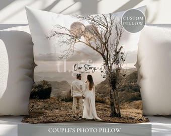 Personalized Couple Photo Collage Pillow, Anniversary Gift