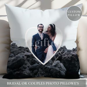 Wedding Photo Throw Pillow with Custom Text, Personalized Anniversary Gift for Him Her, Custom Wedding Keepsake, Perfect Home Decor Gift