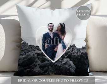 Personalized Wedding Photo Throw Pillow, Custom Anniversary Gift