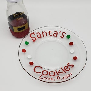 Cookies For Santa, Cookies For Santa Plate, Cookie Plate For Santa, Cookies and Milk For Santa, Personalized Cookies For Santa, Santa Mug image 1