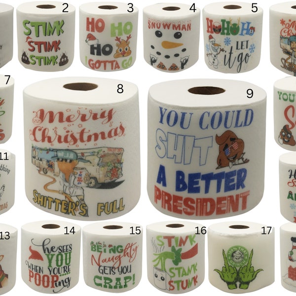 Christmas Toilet Paper - Christmas Gag - Christmas Joke - Christmas Funny - Christmas Decoration - Gag Gift - Potty Humor - White Elephant