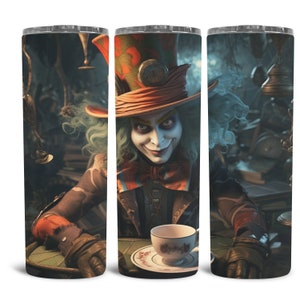 Alice in Wonderland like Mad Hatter - Insulated Stainless Steel Tumbler - Mad Tea Party - Fantasy Adventure - Alice Inspired Drinkware