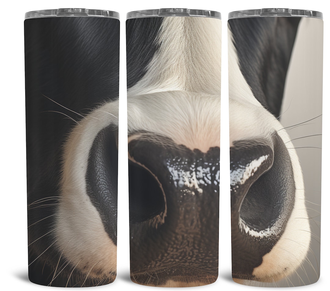 Holstein Dairy Cow Nose Close up Stainless Steel Hot or Cold Tumbler