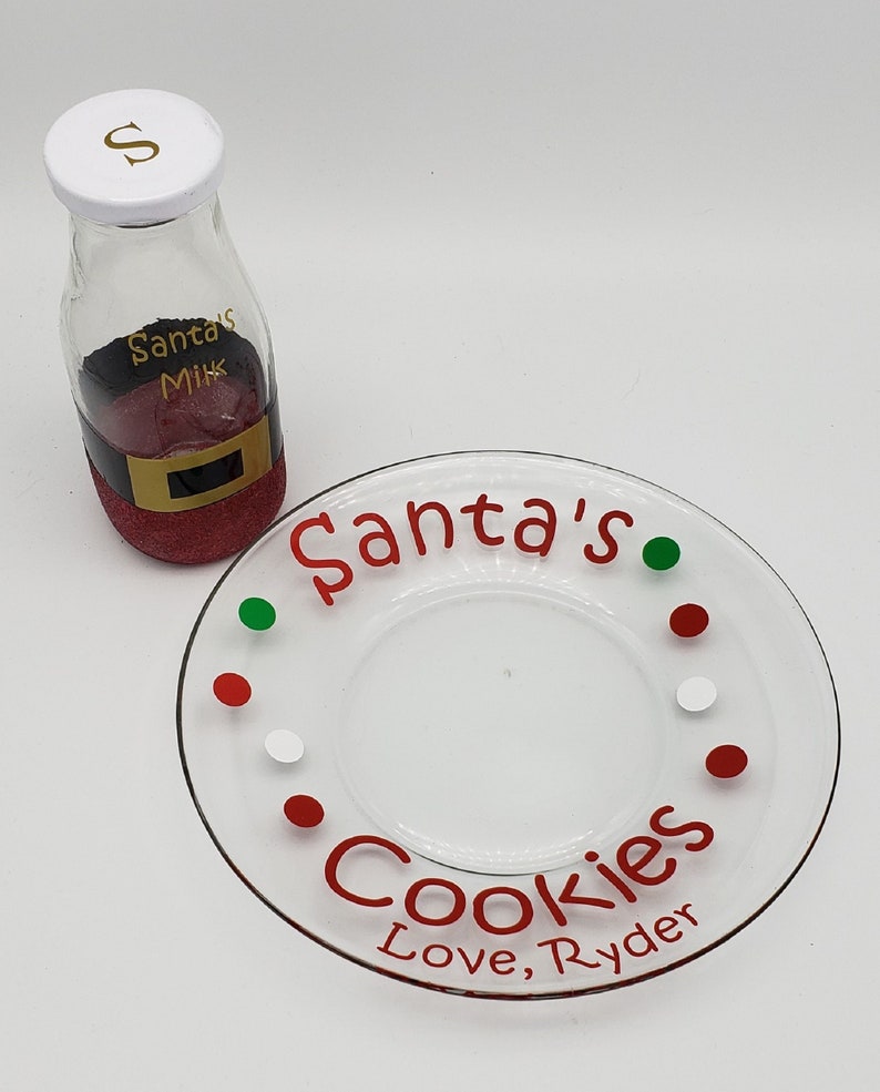 Cookies For Santa, Cookies For Santa Plate, Cookie Plate For Santa, Cookies and Milk For Santa, Personalized Cookies For Santa, Santa Mug image 1