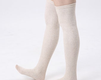 Ribbed Over the knee socks, Knitted, Boot Socks, Gift for Her