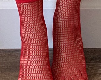 Geo Women's Fishnet Ankle Socks Crew Anklet Socks  Gift for Her