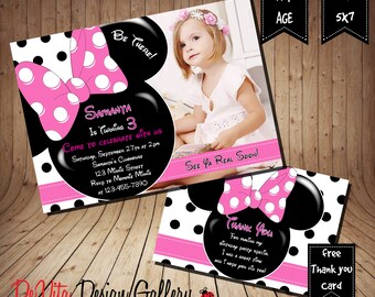 minnie invitation etsy