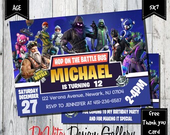 Fortnite Bus Etsy - fortnite invitation fortnite birthday fortnite party fortnite birthday invitaton fortnite invite fortnite invitation card printable