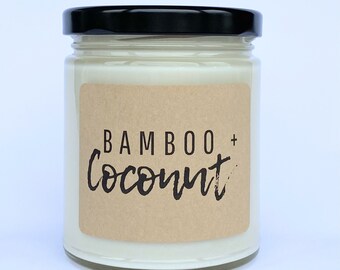 Coconut Tranquil Mother/'s Day 8 oz Soy Candle Adventure Awaits Bamboo Handcrafted Gift Bestie Gift Summertime