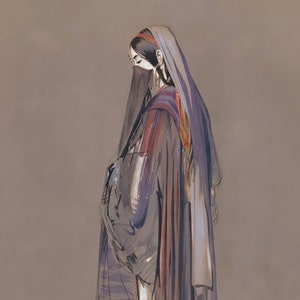 John Frederick Lewis : A Veiled Egyptian Girl (1840s)  Canvas Gallery Wrapped or Framed Giclee Wall Art Print Digitally Remastered (D6040)