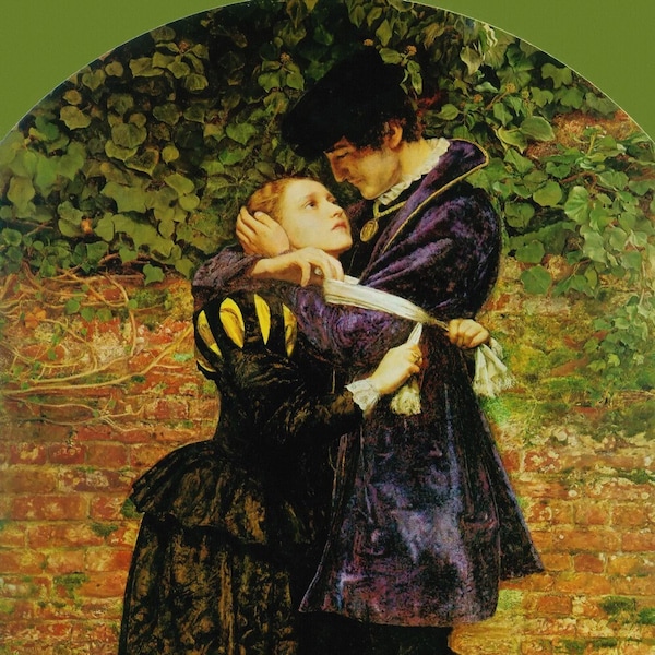 John Everett Millais - A Huguenot, on St. Bartholomew's Day (1852) Canvas Gallery Wrapped Giclee Wall Art Print (D6040)