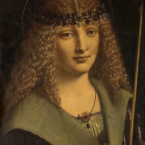 Giovanni Antonio Boltraffio : Portrait of a Boy as Saint Sebastian (late 1490s) Canvas Gallery Wrapped Giclee Wall Art Print (D6040)